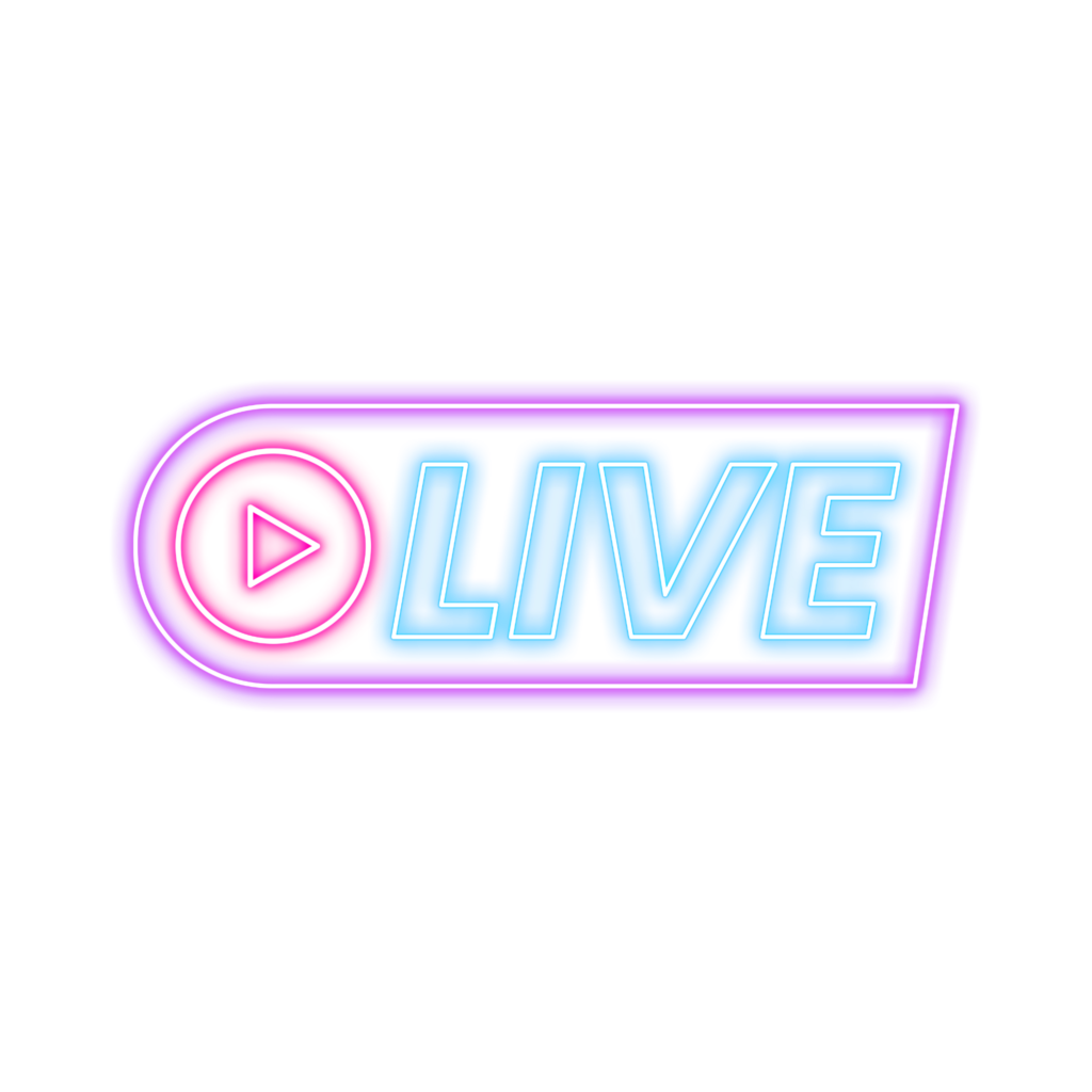 Une image repensant un "LIVE" qui correspond à Vibe Group Live